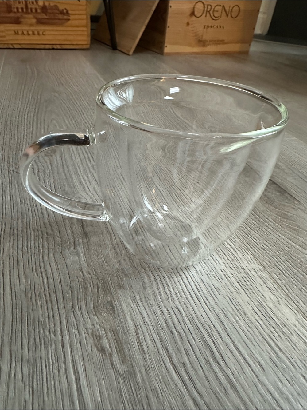Clear Double-Wall Glass Heart Coffee Mug with Handle
